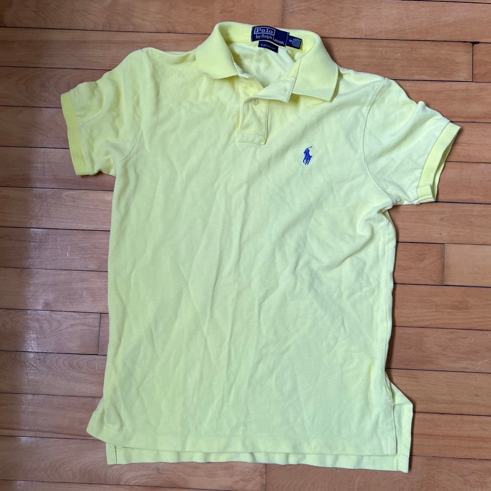Polo Ralph Lauren Mens Custom Fit Short Sleeve Polo Shirt Yellow Small